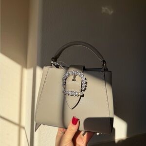 Jimmy Choo Gray Bag with Crystal Accent